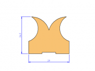 Silicone Profile P974A - type format Horns - irregular shape