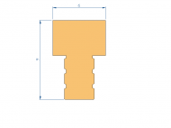 Silicone Profile P97527B - type format T - irregular shape