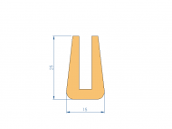 Silicone Profile P97594AF - type format U - irregular shape