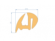 Silicone Profile P97594AW - type format U - irregular shape