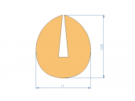 Silicone Profile P97620A - type format U - irregular shape