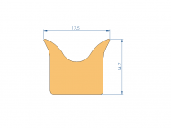 Silicone Profile P97625F - type format Horns - irregular shape