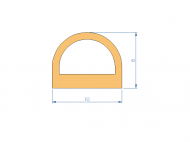 Silicone Profile P97634AI - type format D - irregular shape