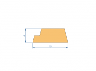 Silicone Profile P97634AT - type format Flat Silicone Profile - irregular shape