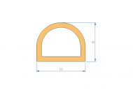 Silicone Profile P97634J - type format D - irregular shape