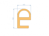 Silicone Profile P97664D - type format e - irregular shape