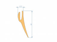 Silicone Profile P97672A - type format U - irregular shape