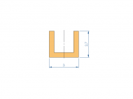 Silicone Profile P97806A - type format U - irregular shape