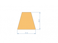 Silicone Profile P97894A - type format Trapezium - irregular shape