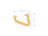 Silicone Profile P97897Y - type format U - irregular shape