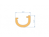 Silicone Profile P97897Z - type format U - irregular shape