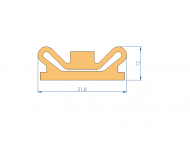 Silicone Profile P97926B - type format D - irregular shape