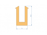 Silicone Profile P97940B - type format U - irregular shape