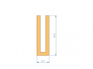 Silicone Profile P97940C - type format U - irregular shape