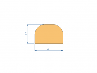 Silicone Profile P97951B - type format D - irregular shape