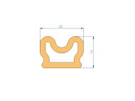 Silicone Profile P98006A - type format D - irregular shape