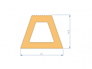 Silicone Profile P98114A - type format Trapezium - irregular shape