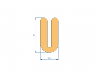 Silicone Profile P98118K - type format U - irregular shape