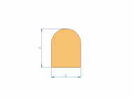 Silicone Profile P98191F - type format D - irregular shape