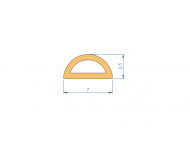 Silicone Profile P98210B - type format D - irregular shape