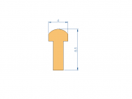 Silicone Profile P98394C - type format T - irregular shape