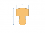 Silicone Profile P98394M - type format Lamp - irregular shape