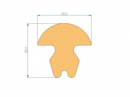 Silicone Profile P98892A - type format Lamp - irregular shape