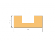 Silicone Profile P988B - type format U - irregular shape