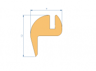 Silicone Profile P99096C - type format Lipped - irregular shape