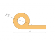 Silicone Profile P991E - type format solid b/p shape - irregular shape