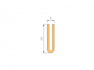 Silicone Profile P991J - type format U - irregular shape