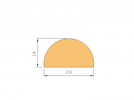 Silicone Profile P996 - type format D - irregular shape