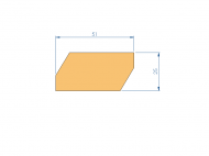 Silicone Profile PE10822FZ - type format Trapezium - irregular shape