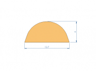 Silicone Profile PE95972K - type format D - irregular shape