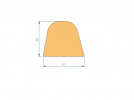 Silicone Profile PEWH16H96376B - type format D - irregular shape