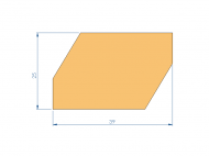 Silicone Profile PEWH25H10822DT - type format Trapezium - irregular shape