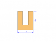 Silicone Profile PEWH25H213A - type format U - irregular shape