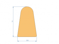 Silicone Profile PEWH25H93493F - type format D - irregular shape