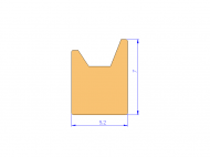 Silicone Profile PEWH25H95714B - type format Horns - irregular shape