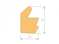 Silicone Profile PIC1 - type format Lipped - irregular shape