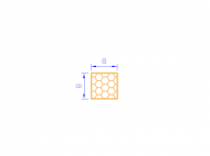 Silicone Profile PSE0,160808 - type format Sponge Square - regular shape