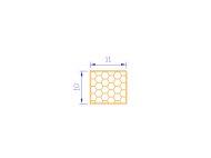 Silicone Profile PSE0,161110 - type format Sponge Rectangle - regular shape