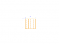 Silicone Profile PSE0,161111 - type format Sponge Square - regular shape