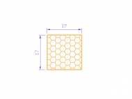 Silicone Profile PSE0,161717 - type format Sponge Square - regular shape