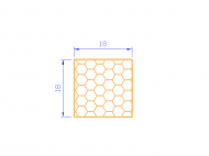 Silicone Profile PSE0,161818 - type format Sponge Square - regular shape