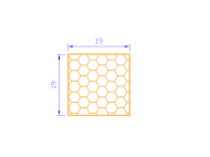 Silicone Profile PSE0,161919 - type format Sponge Square - regular shape