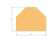Silicone Profile PSE0,2510822B - type format Trapezium - irregular shape