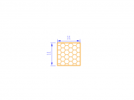 Silicone Profile PSE0,251111 - type format Sponge Square - regular shape