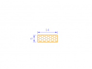 Silicone Profile PSE0,251405 - type format Sponge Rectangle - regular shape