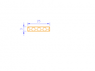 Silicone Profile PSE0,251503 - type format Sponge Rectangle - regular shape